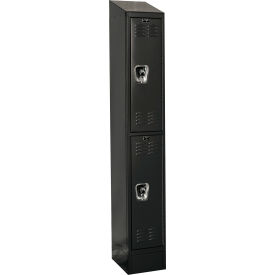 Ready-Built II 2-Tier 2 Door Locker, 12"W x 12"D x 82"H, Black, Assembled