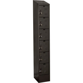 6-Tier 6 Door Locker, 12"W x 18"D x 84"H, Black, Assembled