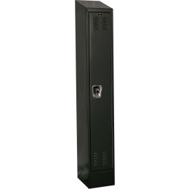 1-Tier 1 Door Locker, 12"W x 18"D x 84"H, Black, Assembled