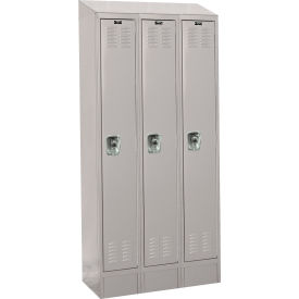 Ready-Built II 1-Tier 3 Door Locker, 36"W x 18"D x 84"H, Light Gray, Assembled
