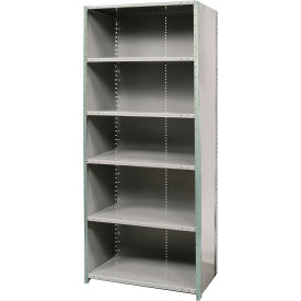 Hi-Tech Closed Stand Alone Shelving, 6 Shelves, 800 lb. Cap, 36"W x 24"D x 87"H, Dark Gray