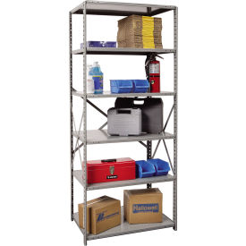 Hi-Tech Open Shelving, 6 Shelves, Starter Unit, 375 lb. Cap, 48"W x 12"D x 87"H, Dark Gray