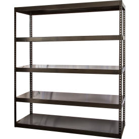 High Capacity Waterfall Deck Shelving, 5 Shelves, 72"W x 24"D x 96"H, Midnight Ebony