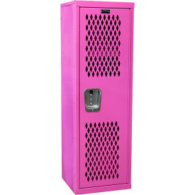 1-Tier 1 Door Home Team Vented Locker, 15"W x 15"D x 48"H, Bubble Gum, Unassembled