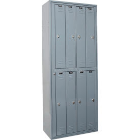 8-Tier 8 Door Uniform Exchange Locker, 32-9/16"W x 21"D x 84"H, Dark Gray, Assembled