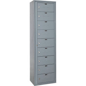 9-Tier 9 Door Uniform Exchange Locker, 24"W x 15"D x 84"H, Dark Gray, Assembled