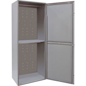 2-Tier 1 Door Uniform Exchange Locker, 32-9/16"W x 21"D x 84"H, Dark Gray, Assembled