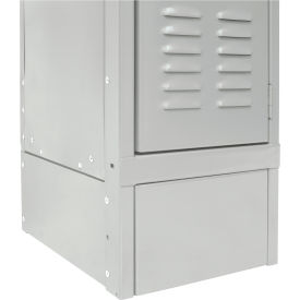 Closed Side Base For Locker, 1/8"W x 18"D x 6"H, Light Gray