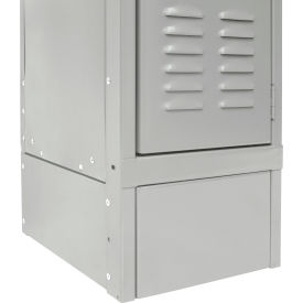 Closed Front Base For Locker, 12"W x 1/8"D x 6"H, Light Gray