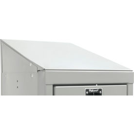 Individual Slope Top For Locker, 12"W x 15"D x 5"H, Light Gray