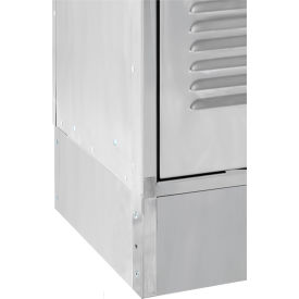 Closed Side Base For Locker, 1/8"W x 18"D x 6"H, Stainless Steel