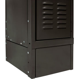 Closed Side Base For Locker, 1/8"W x 12"D x 6"H, Black