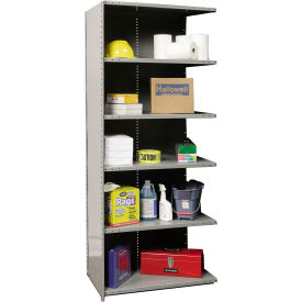 Hi-Tech Closed Style Metal Shelving, 6 Shelves, 750 lb. Capacity, 48"W x 12"D x 87"H, Dark Gray