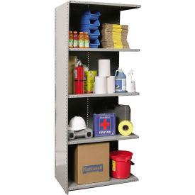 Closed Style Metal Shelving, 5 Shelves, 750 lb. Cap, 48"W x 12"D x 87"H, Dark Gray