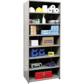Hi-Tech Closed Style Shelving, 8 Shelves, Starter Unit, 36"W x 12"D x 87"H, Dark Gray