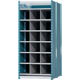 Closed Style Deep Bin Shelving, 7 Shelves, Starter Unit, 36"W x 48"D x 87"H, Blue/Gray