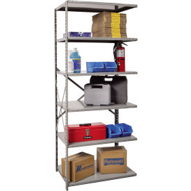 Open Style Metal Shelving, Sway Braces, 6 Shelves, 48"W x 24"D x 87"H, Dark Gray