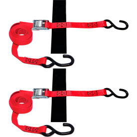 S-Hook Loop Cam Tie-Down Strap, 1500 lb. Capacity, 1" x 8', Pack of 2