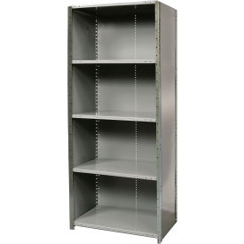 Hi-Tech Closed Stand Alone Shelving, 5 Shelves, 400 lb. Cap, 48"W x 12"D x 87"H, Dark Gray