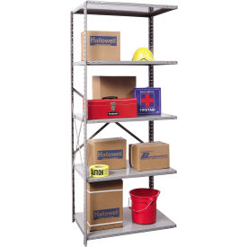 Hi-Tech Open Style Metal Shelving, Sway Braces, 5 Shelves, 48"W x 12"D x 87"H, Dark Gray
