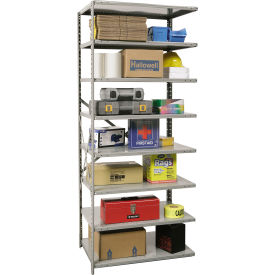 Hi-Tech Open Style Metal Shelving, 8 Shelves, 800 lb. Cap., 36"W x 24"D x 87"H, Dark Gray