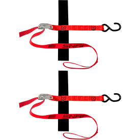 S-Hook Loop Cam Tie-Down Strap, 1500 lb. Capacity, 1" x 4', Pack of 2