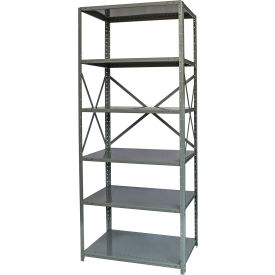Hi-Tech Stand Alone Shelving, Sway Braces, 6 Adj. Shelves, 48"W x 12"D x 87"H, Dark Gray