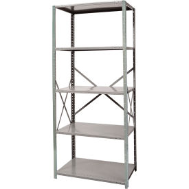 Hi-Tech Open Stand Alone Shelving, 5 Shelves, 500 lb. Cap, 48"W x 24"D x 87"H, Dark Gray