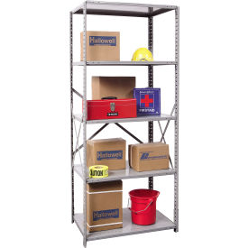 Hi-Tech Open Style Shelving, Sway Braces, 5 Shelves, 48"W x 12"D x 87"H, Dark Gray