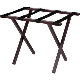 Hospitality 1 Source Luggage Rack with Black Straps, Brown