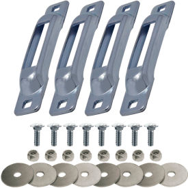 E-Track Single Strap Anchor w/ Carriage Bolts, Zinc, Pack of 4