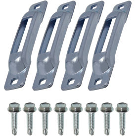 E-Track Single Strap Anchor w/ Self-Drilling Screws, Zinc, Pack of 4