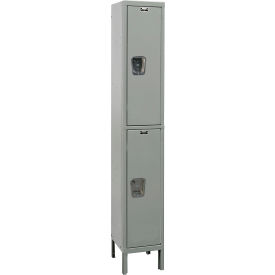 2-Tier 2 Door Maintenance-Free Quiet Locker, 15"W x 21"D x 78"H, Gray, Assembled