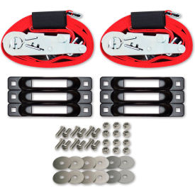 E-Track Tie Down Single Truck Trailer Anchor Kit with 2" x 192" Ratchet Straps, Pack of 6
