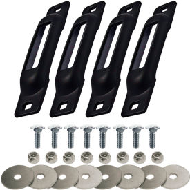 E-Track Single Strap Anchor w/ Carriage Bolts, Black, Pack of 4