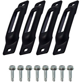 E-Track Single Strap Anchor w/ Self-Drilling Screws, Black, Pack of 4