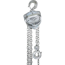 Stainless Steel Manual Chain Hoist, 1 Ton Capacity, 15' Lift