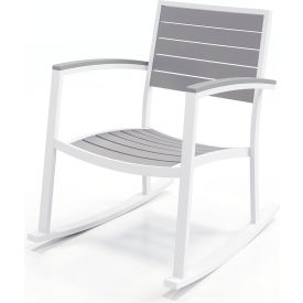 Eveleen Indoor & Outdoor Rocking Chair, Gray/White