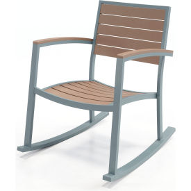Eveleen Indoor & Outdoor Rocking Chair, Mocha/Silver