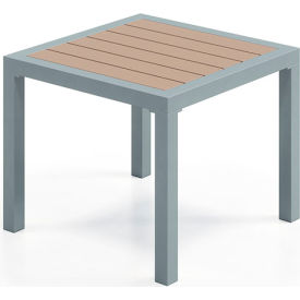 Indoor/Outdoor Square Side Table, Mocha/Silver