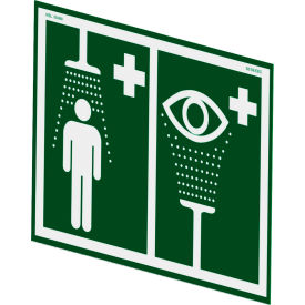 Universal Safety Shower Eye & Face Wash Sign For Wall Mounting, PVC, 16"W x 12"H