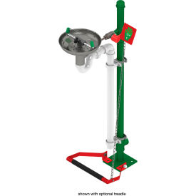 Eye & Face Wash Station, Pedestal Mount, Stainless Steel Bowl, Galvanized Pipe