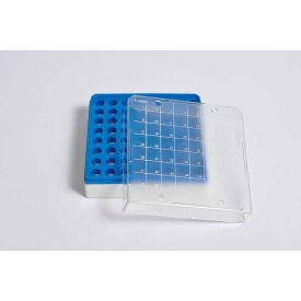 Microcentrifuge Tube Storage Box For 1.5 ml Tubes, Polycarbonate, 64 Places, Blue