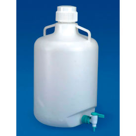 Carboy w/ Stopcock, Autoclavable, PP, 10 Liter Capacity, White