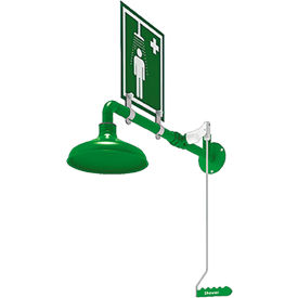 Laboratory Drench Shower, Wall Mount, Stainless Steel Pipe, 20 GPM