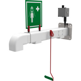 Drench Shower, Wall Mount, Stainless Steel Pipe, Nylon Showerhead, 20 GPM