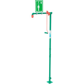 Drench Shower, Floor Mount, Galvanized Steel Pipe, Nylon Showerhead