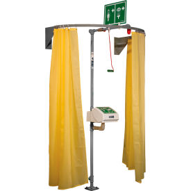 Safety Shower Modesty Curtain, Wall Mount, Nylon, Yellow
