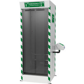 Emergency Cubicle Shower w/ Multi-Nozzle Body, Eye & Face Wash, Floor Mount, 30 GPM