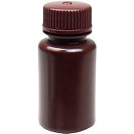 Reagent Bottle, Wide Mouth, HDPE, 60ml Capacity, Amber, Pack of 12